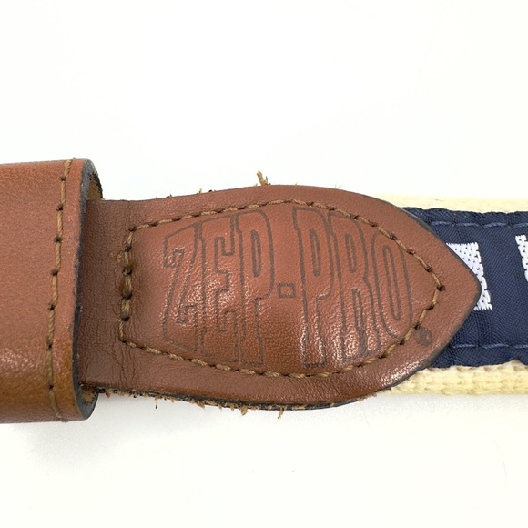 Zep Pro Mens Nautocal Code Flag Belt Size 44 Leather Brass Buckle Made In USA - Picture 4 of 12